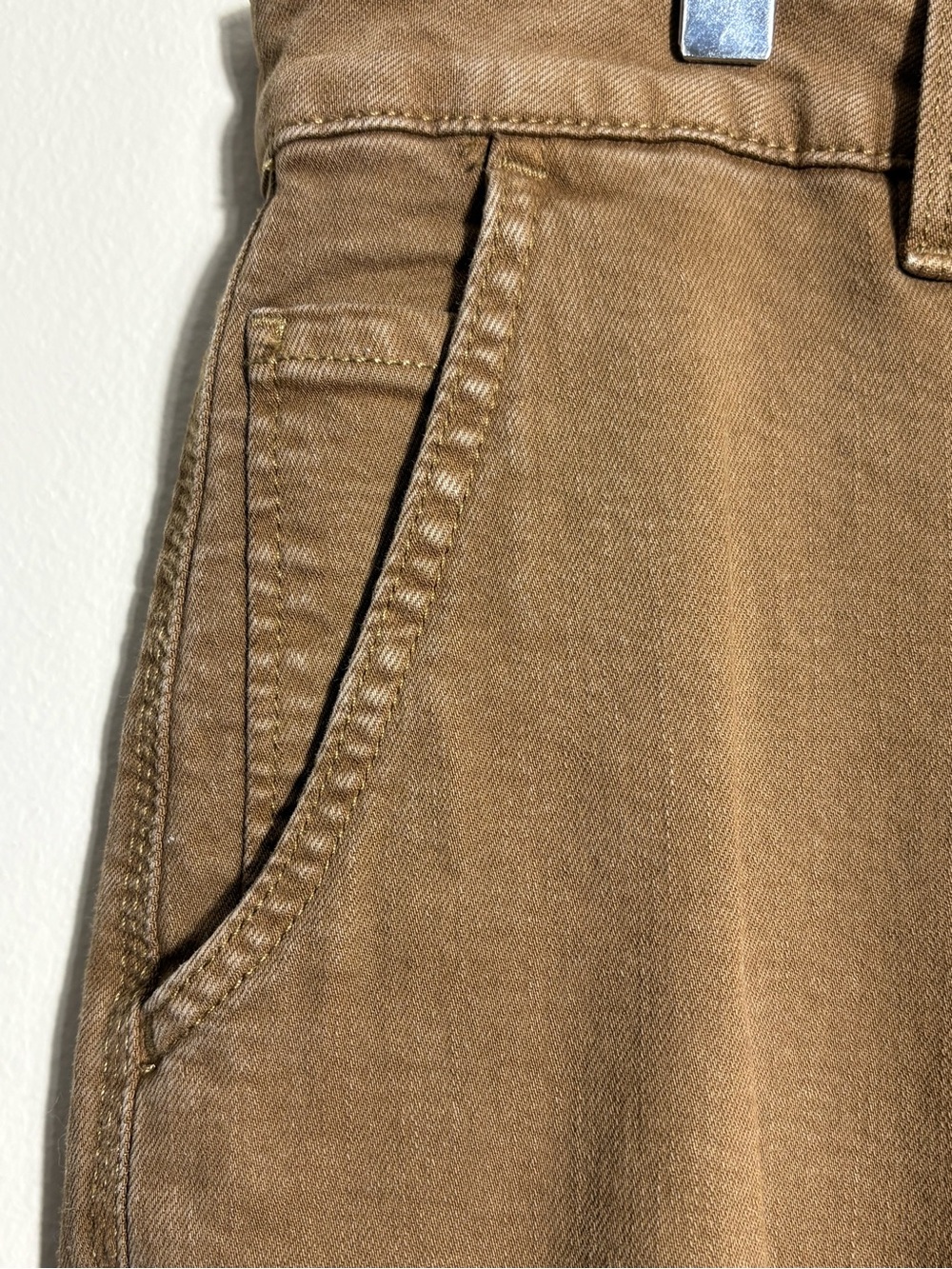 L.L.Bean Classic Fit Womens 12 Brown Wide Leg Utility Pants Stretch Cotton - Picture 3 of 9